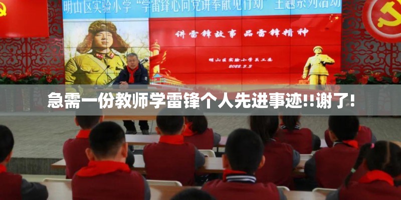 急需一份教师学雷锋个人先进事迹!!谢了!