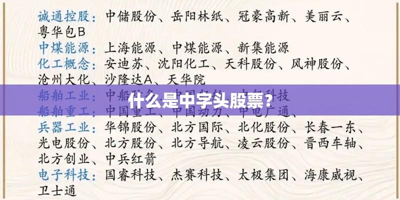 什么是中字头股票？