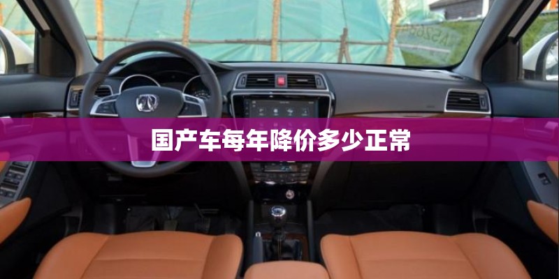 国产车每年降价多少正常