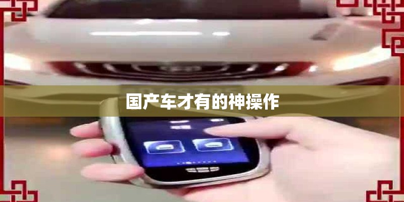 国产车才有的神操作