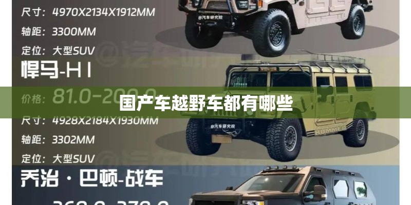 国产车越野车都有哪些