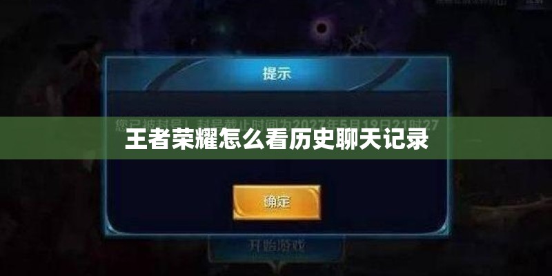 王者荣耀怎么看历史聊天记录