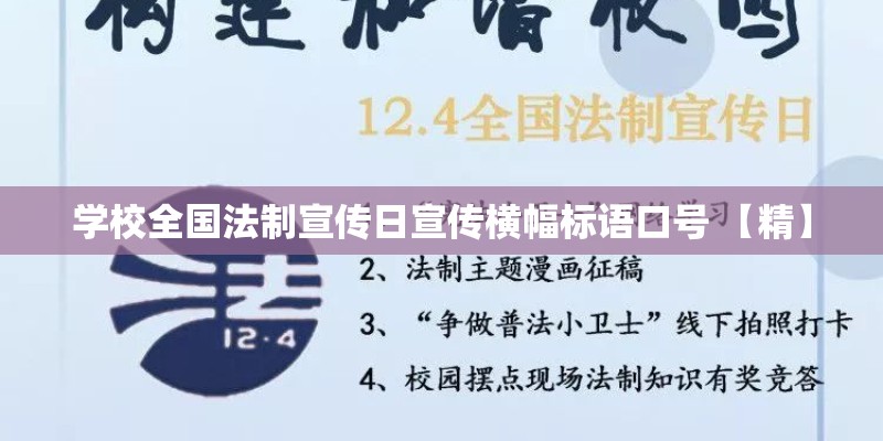 学校全国法制宣传日宣传横幅标语口号 【精】