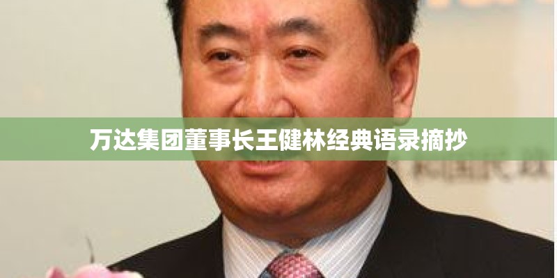 万达集团董事长王健林经典语录摘抄