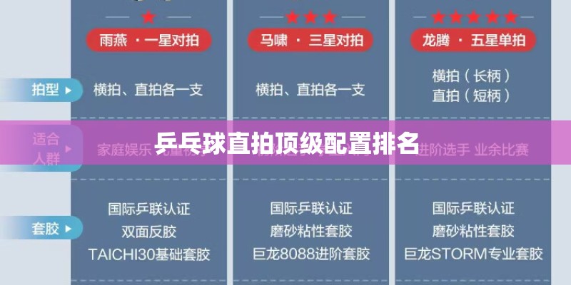 乒乓球直拍顶级配置排名