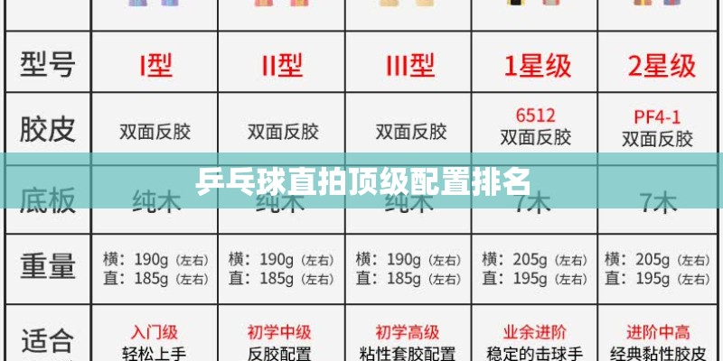 乒乓球直拍顶级配置排名