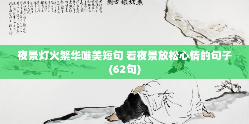 夜景灯火繁华唯美短句 看夜景放松心情的句子(62句)