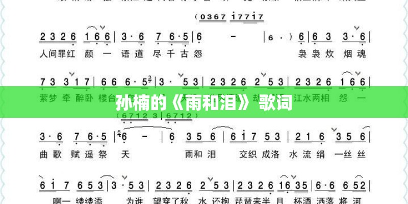 孙楠的《雨和泪》 歌词