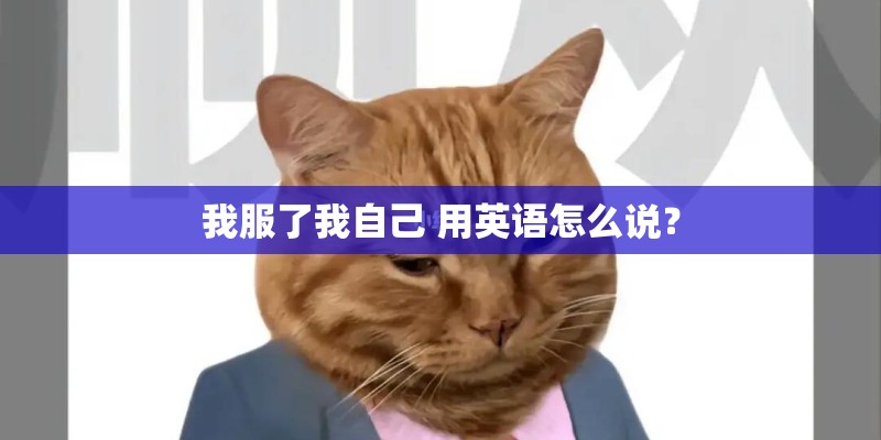 我服了我自己 用英语怎么说？
