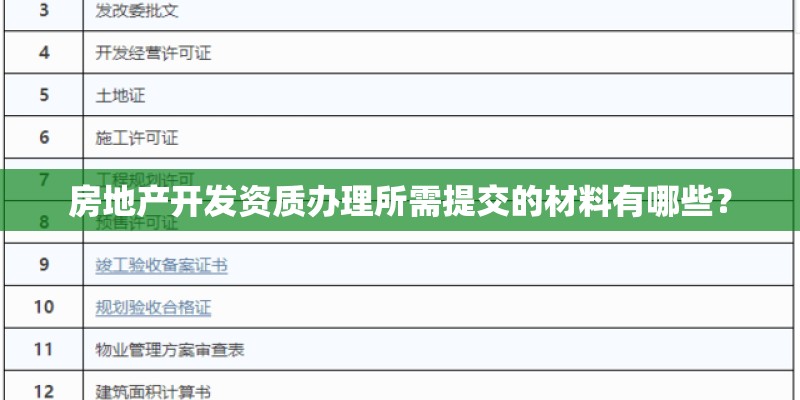 房地产开发资质办理所需提交的材料有哪些？