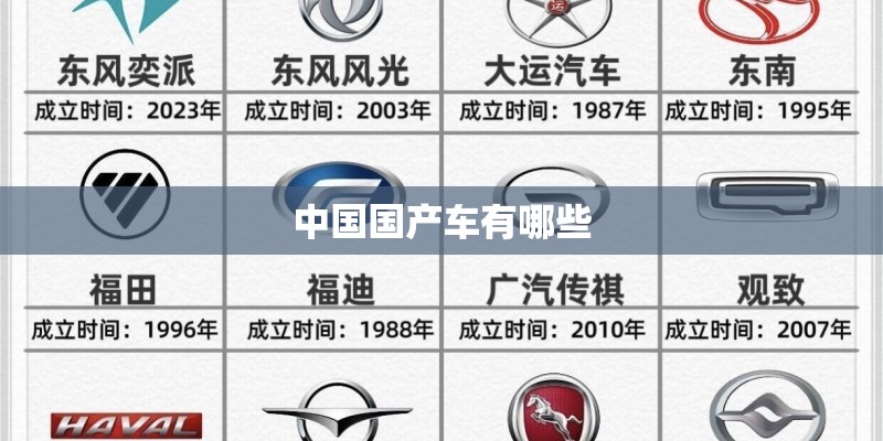中国国产车有哪些