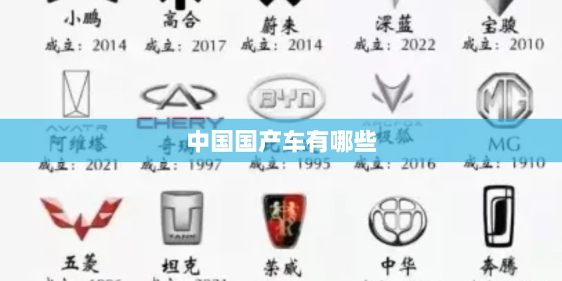 中国国产车有哪些