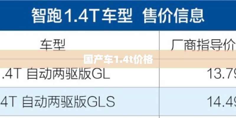 国产车1.4t价格