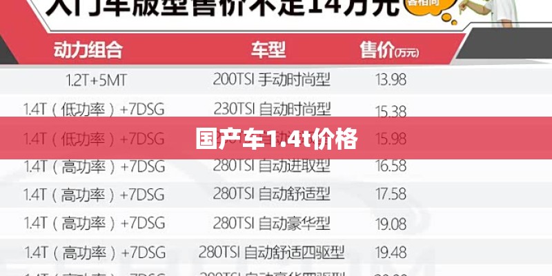 国产车1.4t价格