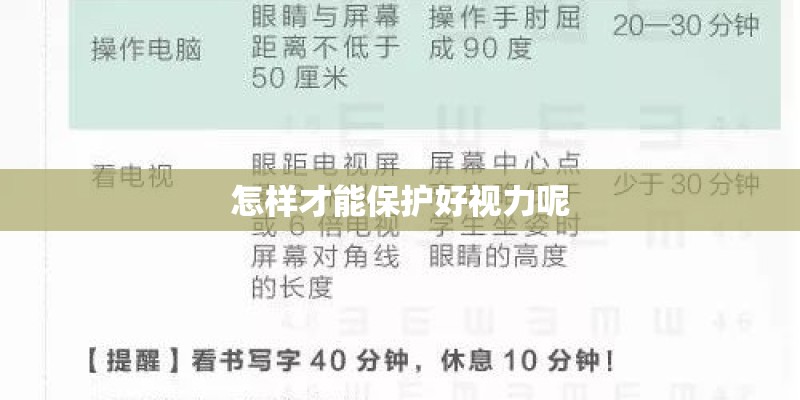 怎样才能保护好视力呢