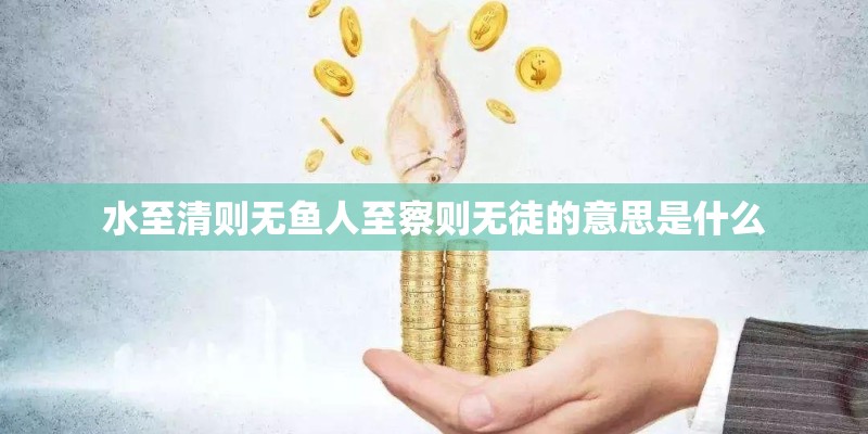 水至清则无鱼人至察则无徒的意思是什么