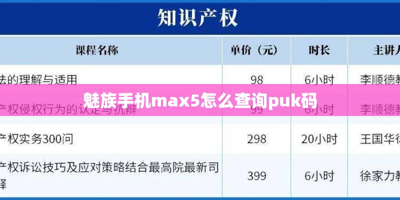 魅族手机max5怎么查询puk码