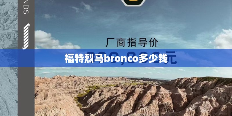 福特烈马bronco多少钱