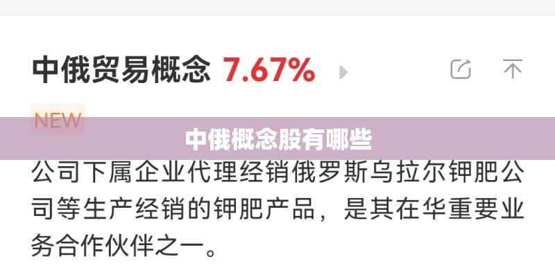 中俄概念股有哪些