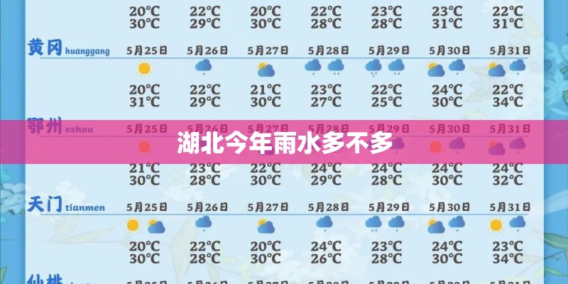 湖北今年雨水多不多