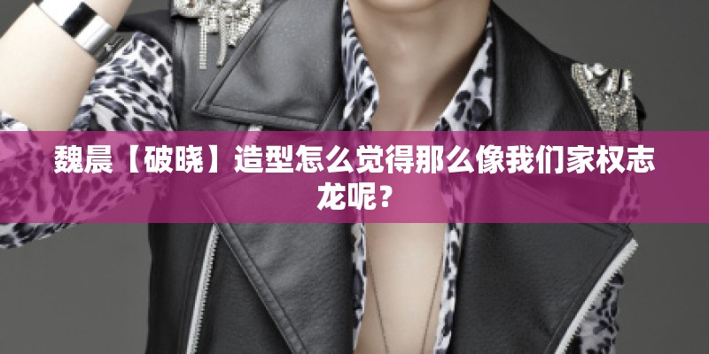 魏晨【破晓】造型怎么觉得那么像我们家权志龙呢？
