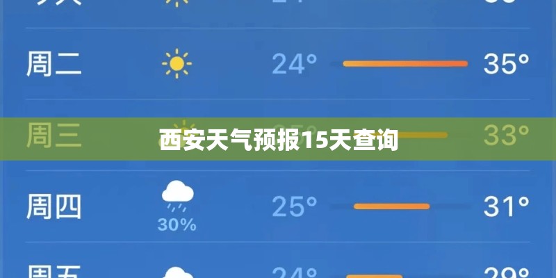 西安天气预报15天查询