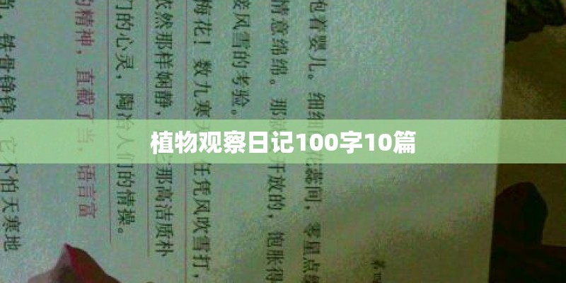 植物观察日记100字10篇