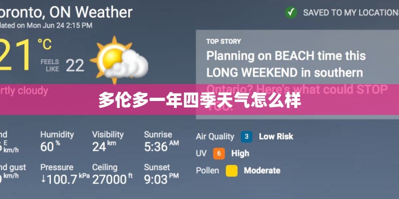 多伦多一年四季天气怎么样