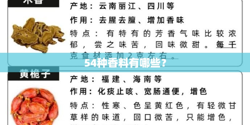 54种香料有哪些？