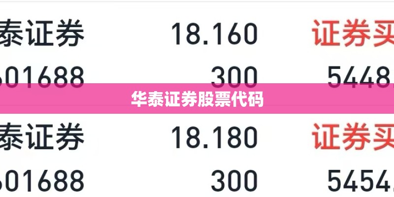 华泰证券股票代码
