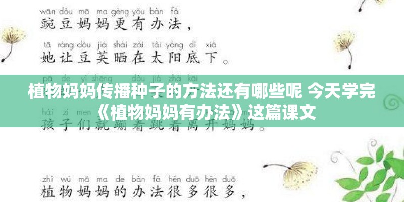 植物妈妈传播种子的方法还有哪些呢 今天学完《植物妈妈有办法》这篇课文