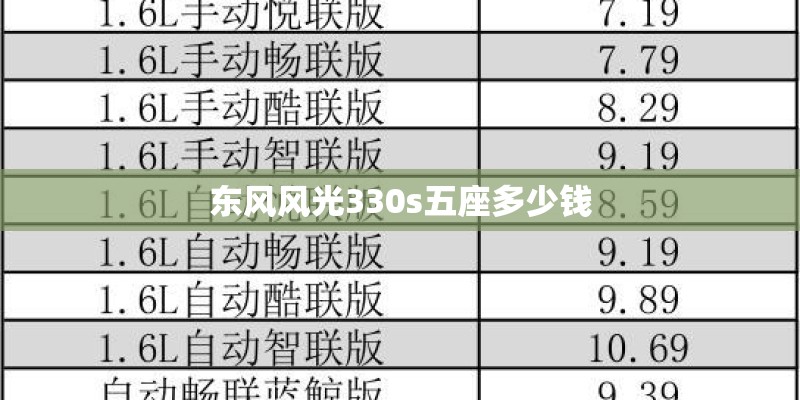 东风风光330s五座多少钱