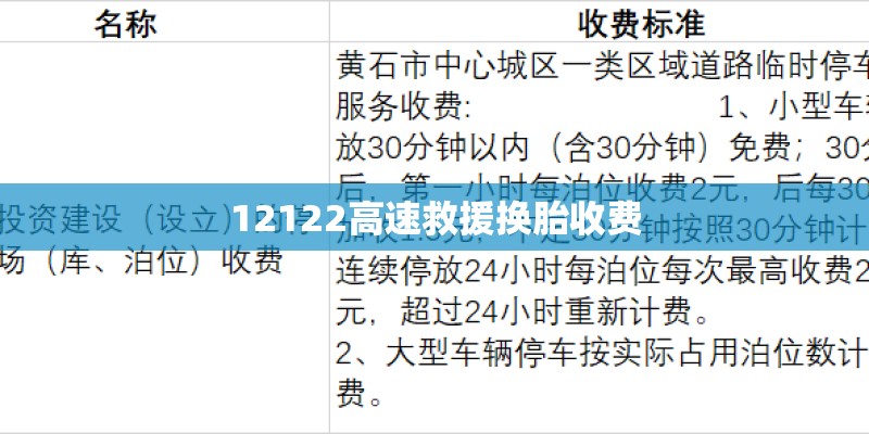 12122高速救援换胎收费