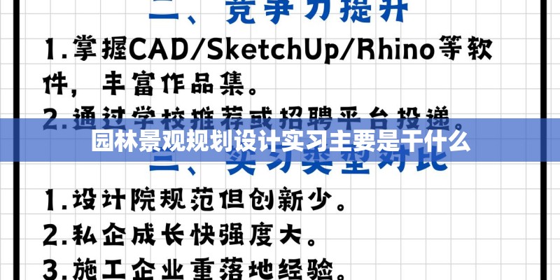 园林景观规划设计实习主要是干什么