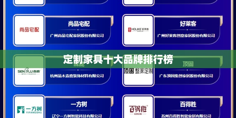 定制家具十大品牌排行榜