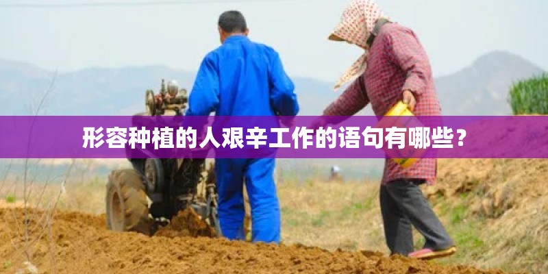 形容种植的人艰辛工作的语句有哪些？