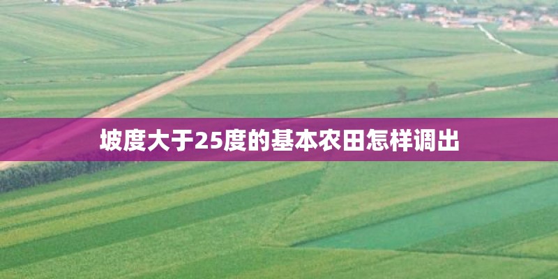 坡度大于25度的基本农田怎样调出 坡度大于25度的基本农田怎样调出