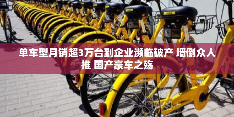 单车型月销超3万台到企业濒临破产 墙倒众人推 国产豪车之殇
