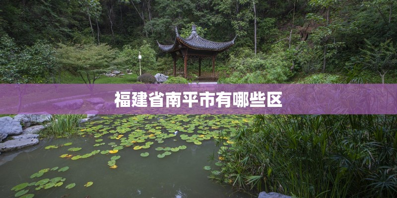 福建省南平市有哪些区