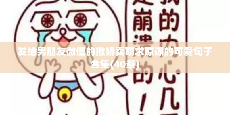 发给男朋友微信的撒娇卖萌求原谅的可爱句子合集(40条)