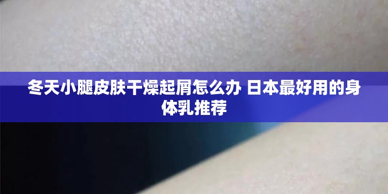 冬天小腿皮肤干燥起屑怎么办 日本最好用的身体乳推荐