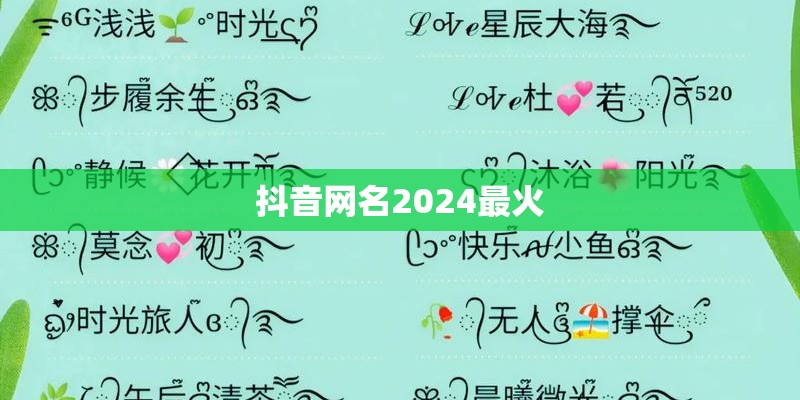 抖音网名2024最火