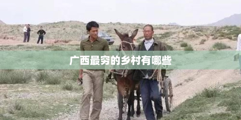 广西最穷的乡村有哪些