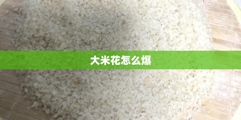 大米花怎么爆