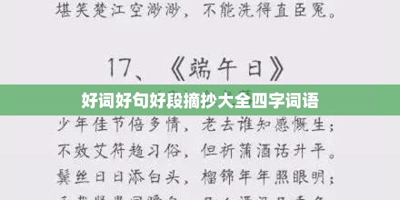 好词好句好段摘抄大全四字词语