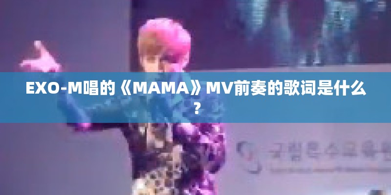 EXO-M唱的《MAMA》MV前奏的歌词是什么？
