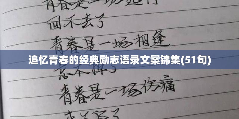 追忆青春的经典励志语录文案锦集(51句)