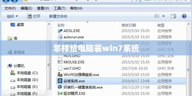 怎样给电脑装win7系统
