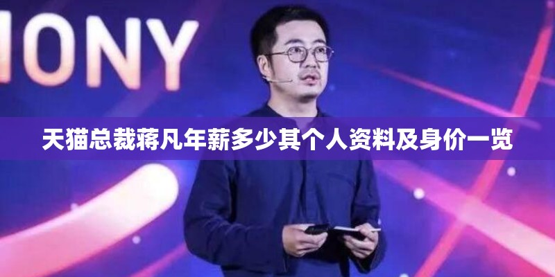天猫总裁蒋凡年薪多少其个人资料及身价一览
