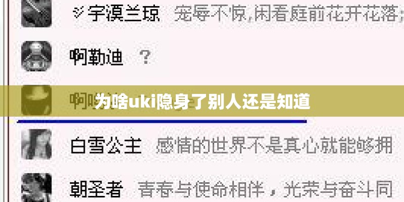 为啥uki隐身了别人还是知道